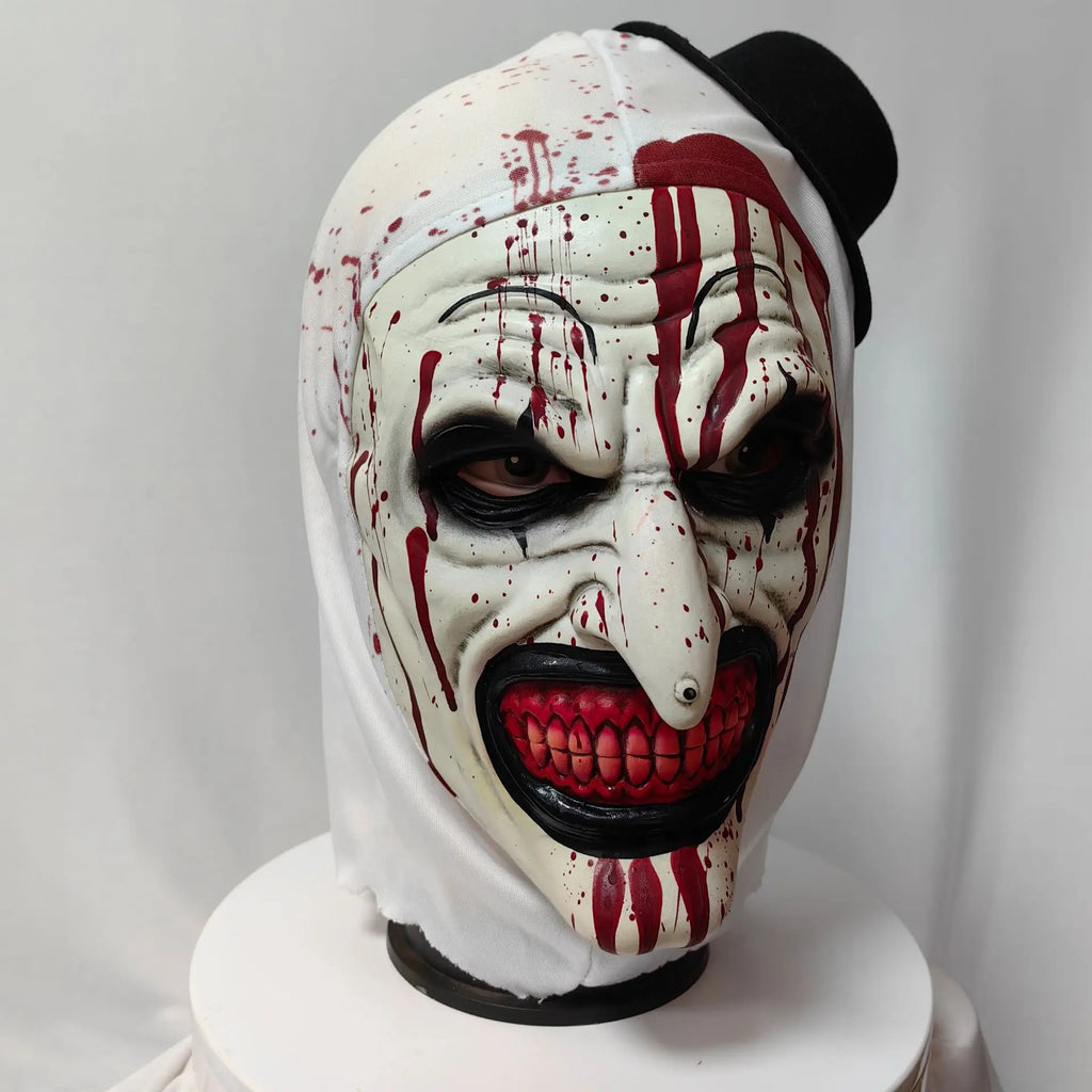 Masque de Clown Horreur Sanglant avec Chapeau Melon
