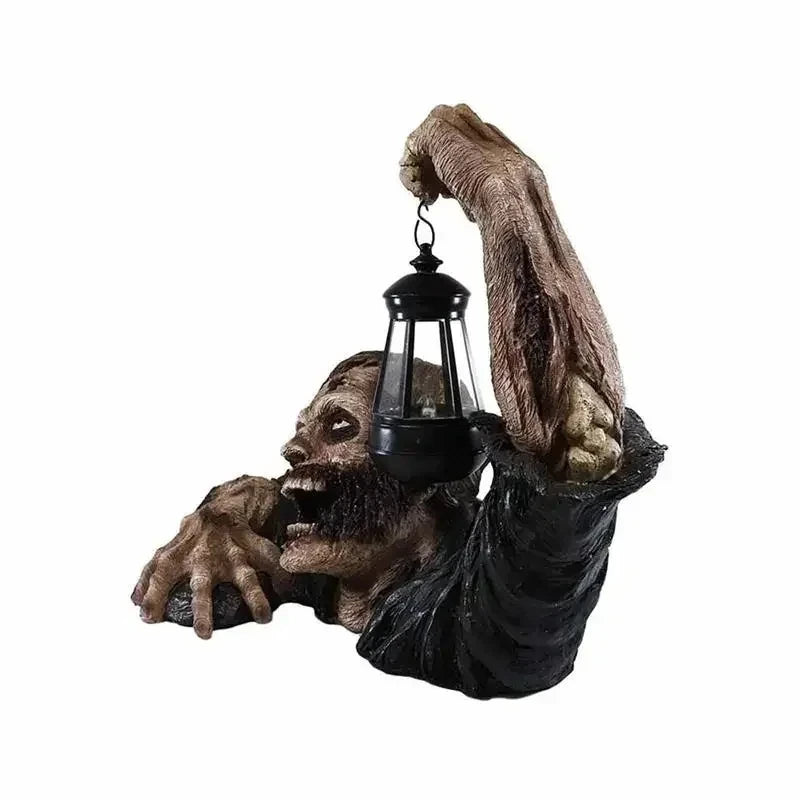 Décoration Zombie Émergent de Jardin avec Lanterne LED