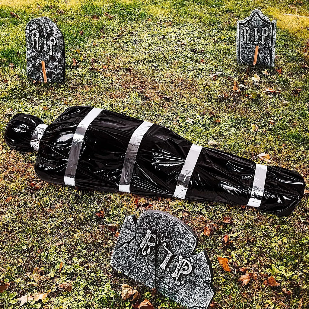 Décoration d'Halloween Faux Corps Ficelé Noir