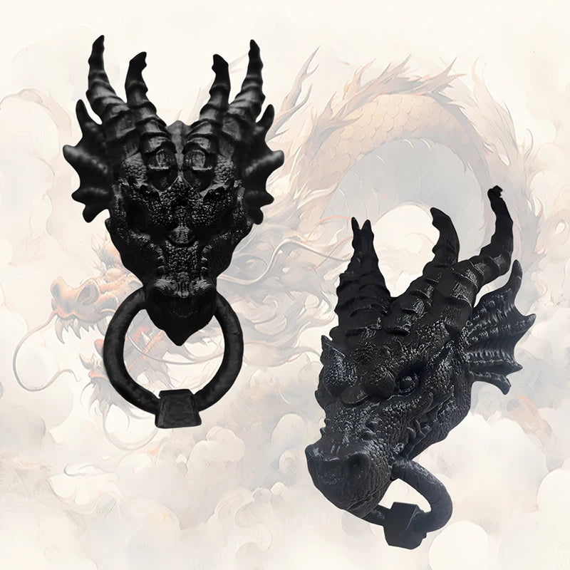 Heurtoir de Porte Dragon en Résine Gris Anthracite