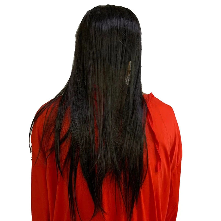 Masque d'Horreur Fantôme aux Cheveux Noirs Longs