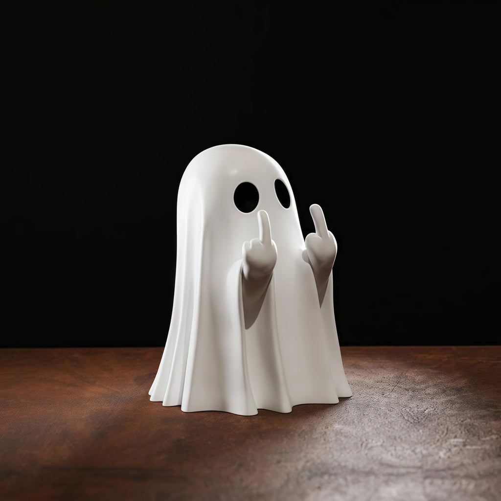 Figurine Fantôme Blanc en Résine Geste Impertinent