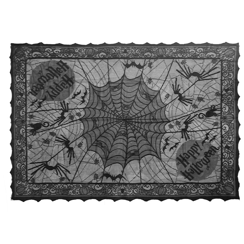 Nappe Halloween en Dentelle Noire Toile d'Araignée