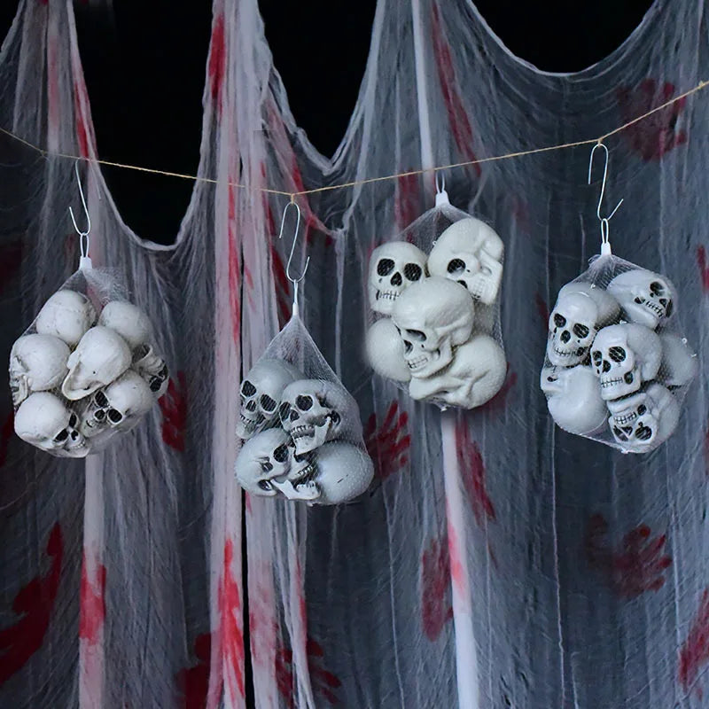 Mini Crânes Suspendus d'Halloween Effet Vieilli