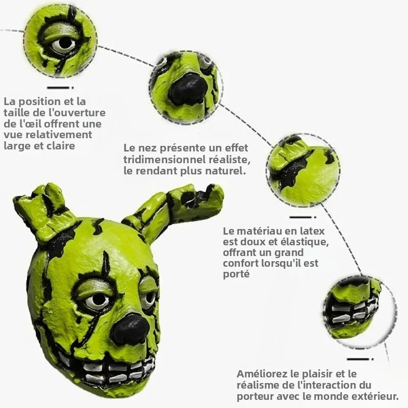 Masque de Lapin Vert Animatronique Effrayant