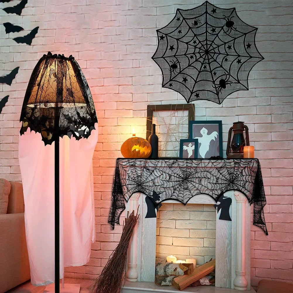 Kit de Décoration Halloween Toiles d'Araignée et Chauves-Souris