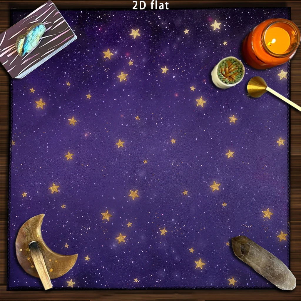 Tapis de Divination Astrologique Noir et Doré