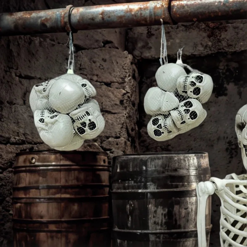 Mini Crânes Suspendus d'Halloween Effet Vieilli