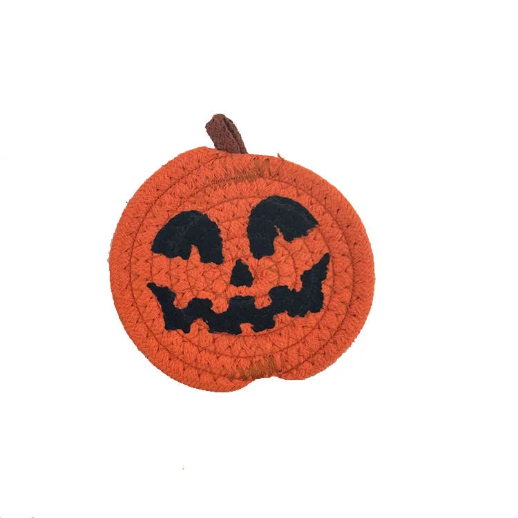 Sous-verres Citrouille Halloween en Tissu Orange