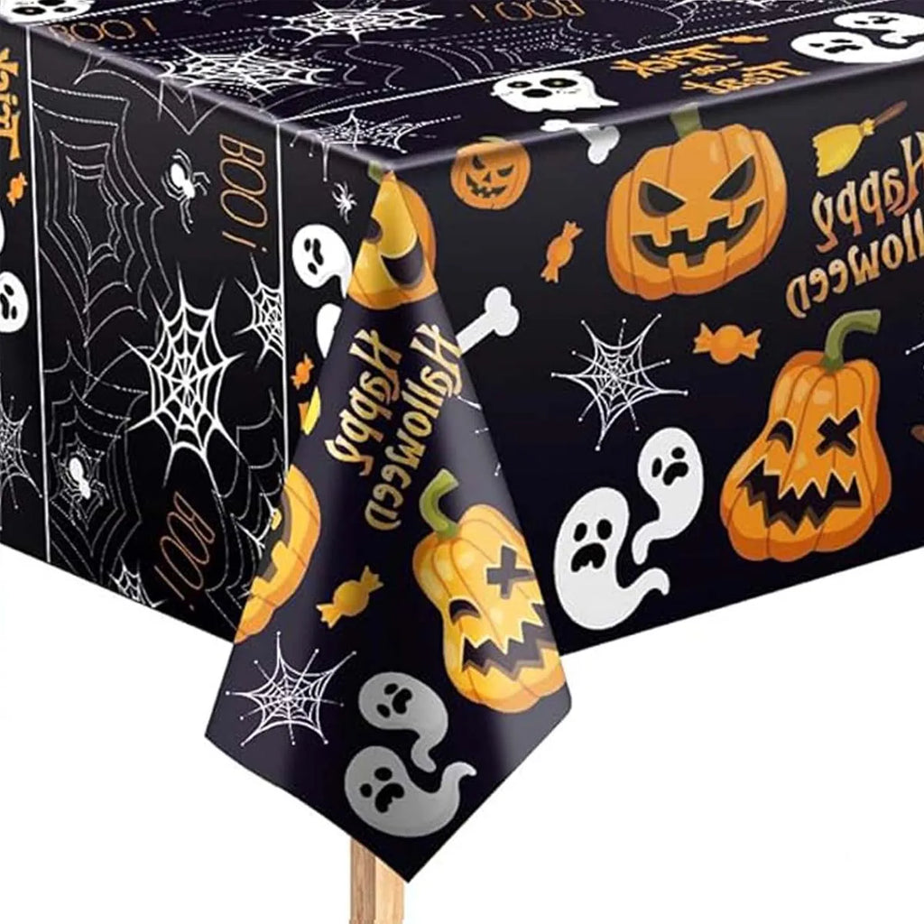 Lot de 2 Nappes Rectangulaires d'Halloween Noire et Violette