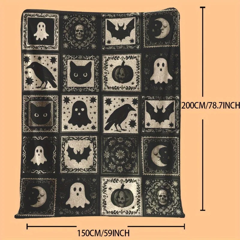 Plaid Halloween à Carreaux Vintage Noir et Crème