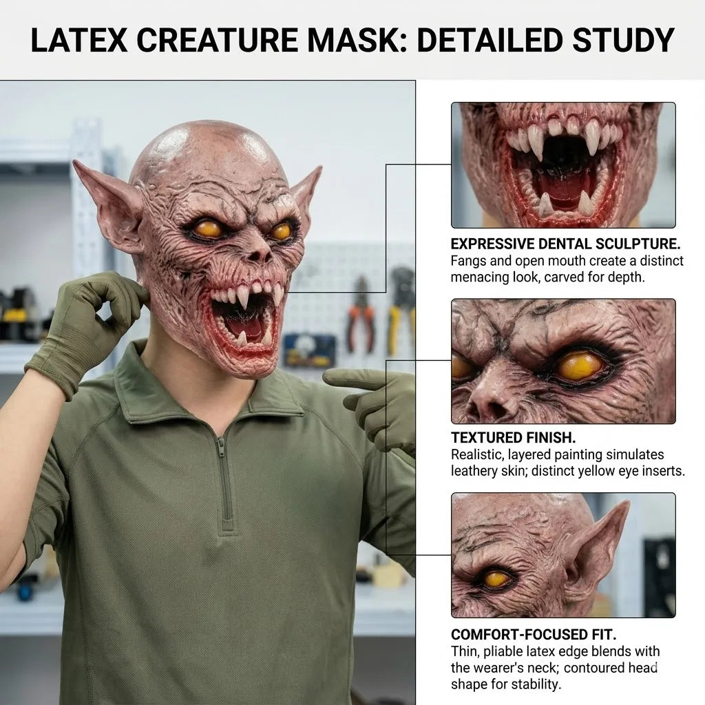 Masque d'Horreur Réaliste de Monstre Chauve-Souris