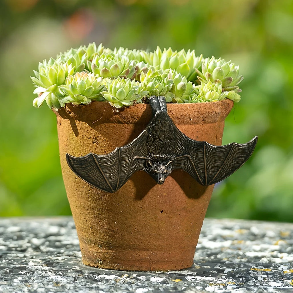 Décoration de Pot Chauve-Souris en Bronze Vieilli
