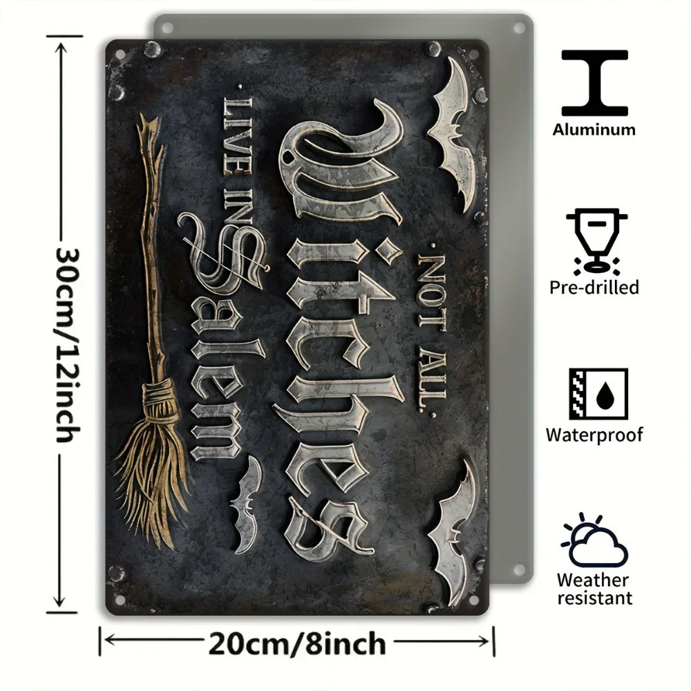 Plaque Murale Gothique Sorcière en Relief Vieilli