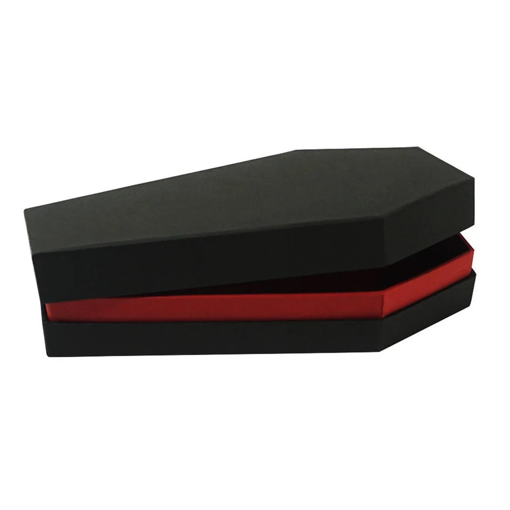 Coffret Cadeau Cercueil Noir et Rouge Halloween