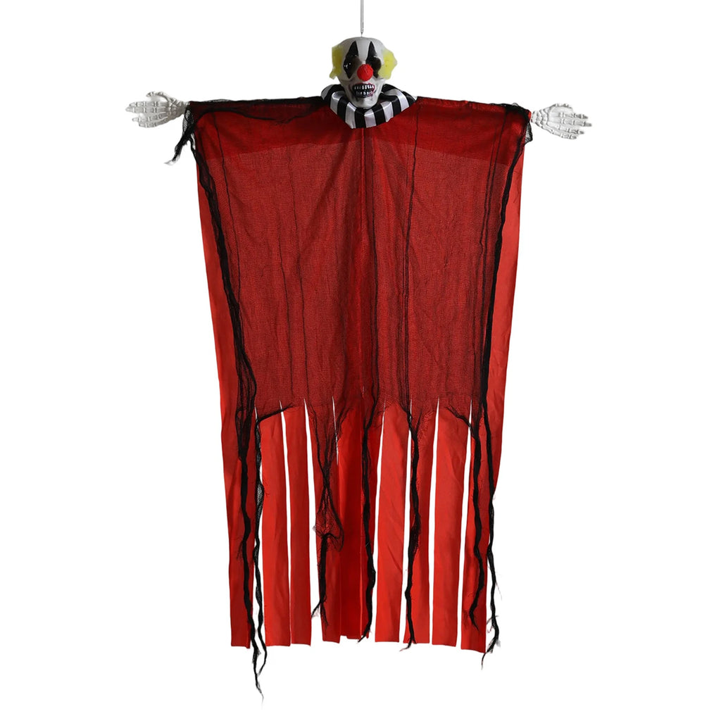 Suspension Clown Crâne Horreur à Mains Articulées Rouge