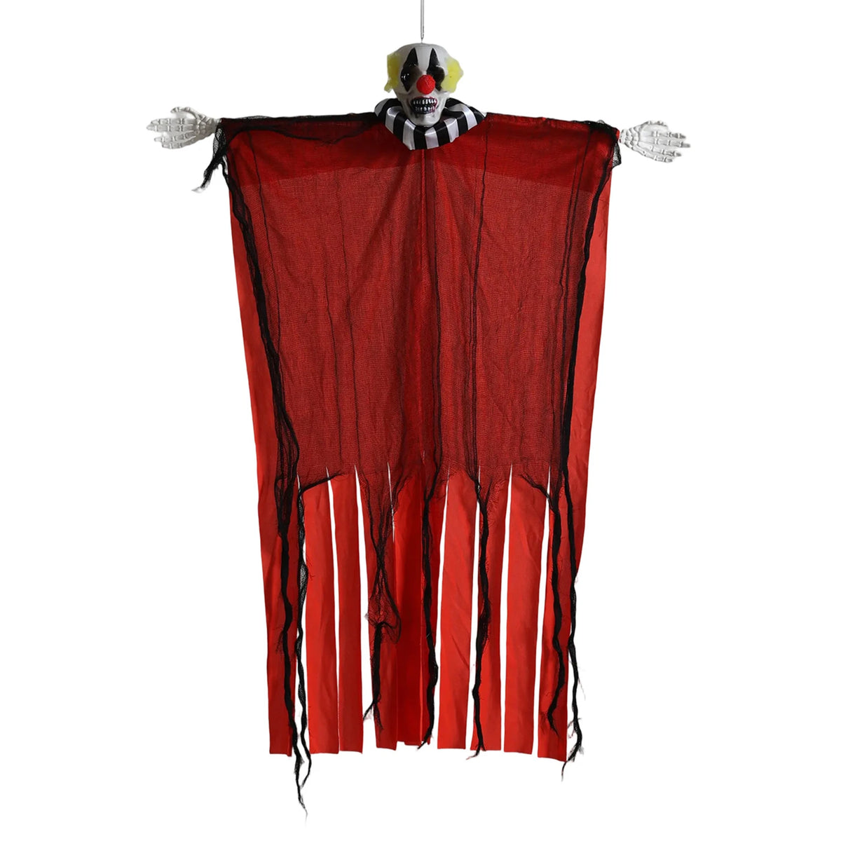 Suspension Clown Crâne Horreur à Mains Articulées Rouge