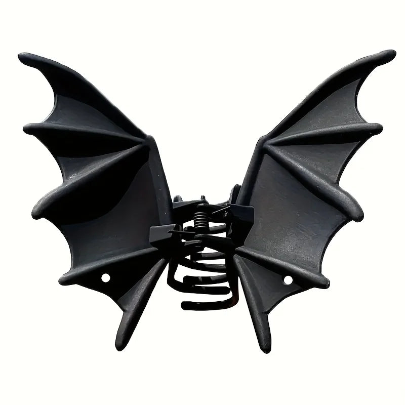 Pince à Cheveux Ailes de Chauve-souris Gothique Noire