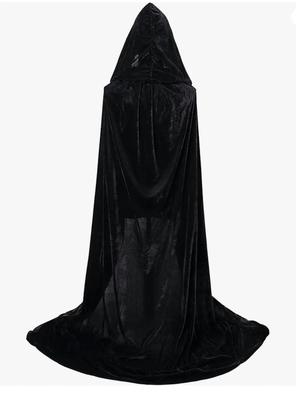 Cape à Capuche Longue en Velours Noir