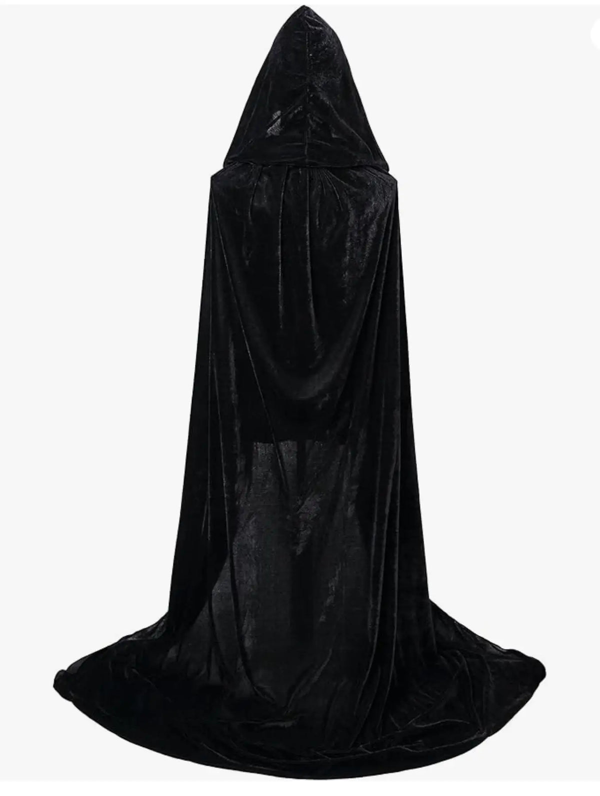 Cape à Capuche Longue en Velours Noir