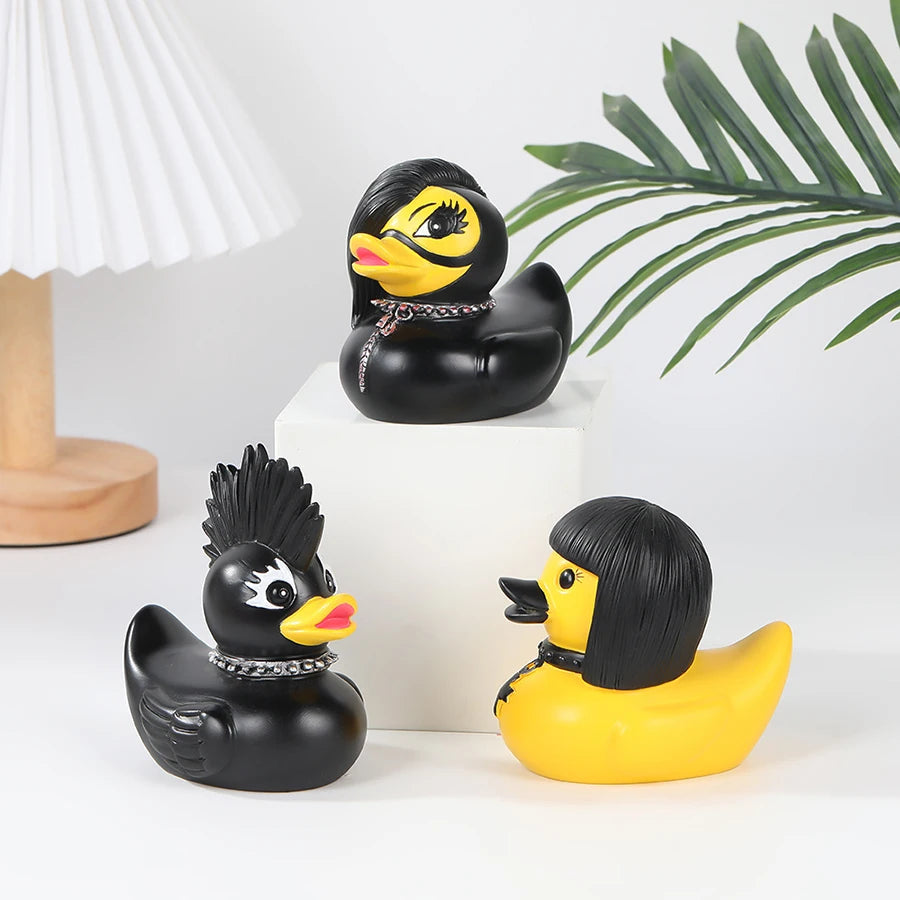 Canard de Bain Gothique Punk en Caoutchouc Noir