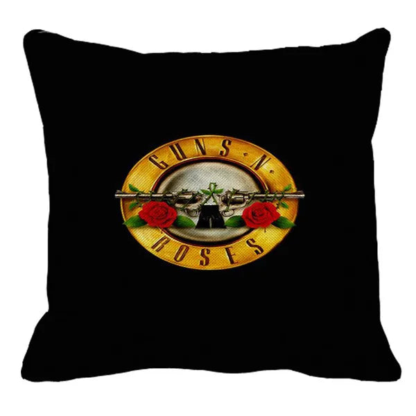 Housse de Coussin Rock Guns N' Roses Crâne et Roses