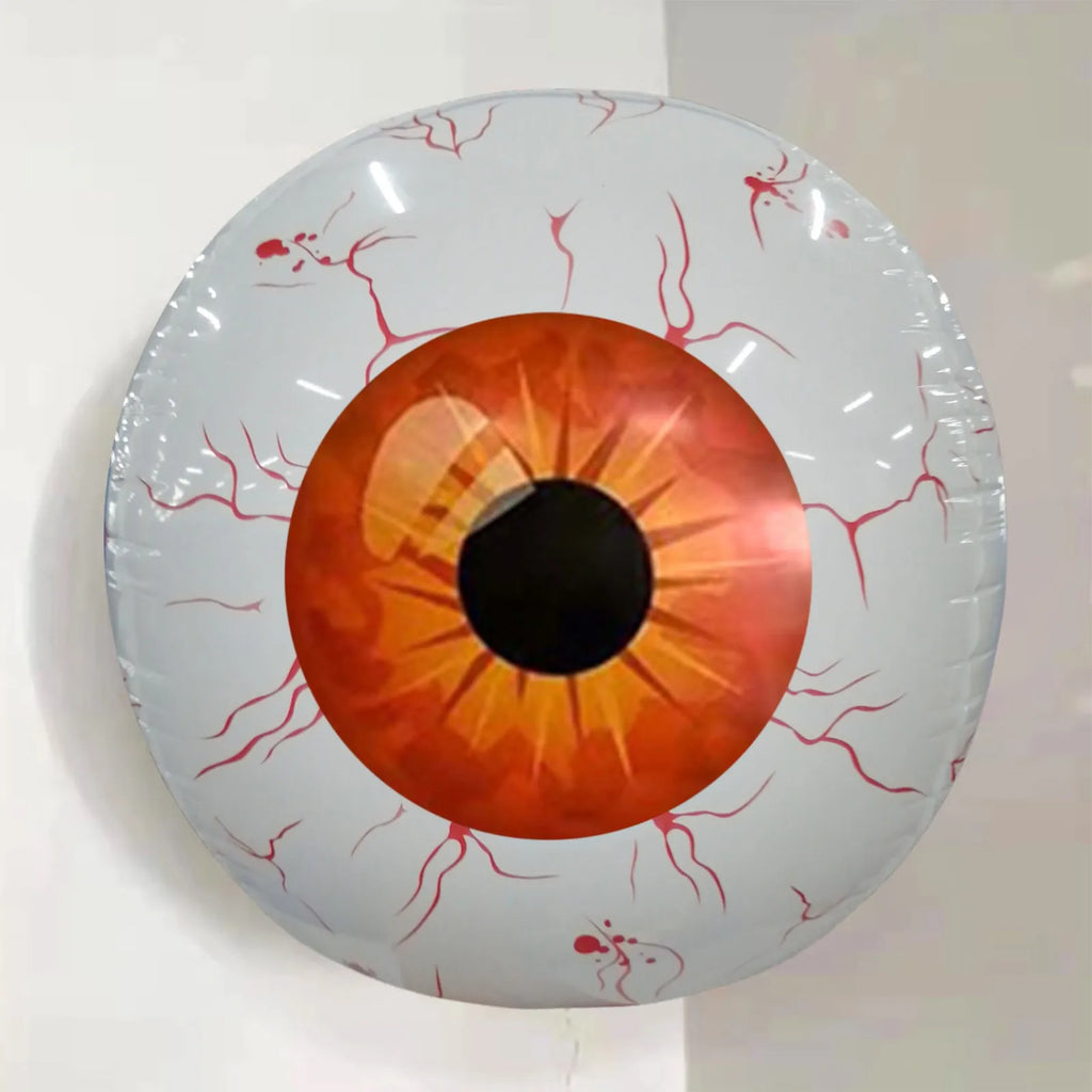 Œil Gonflable d'Halloween Géant à Veines Rouges