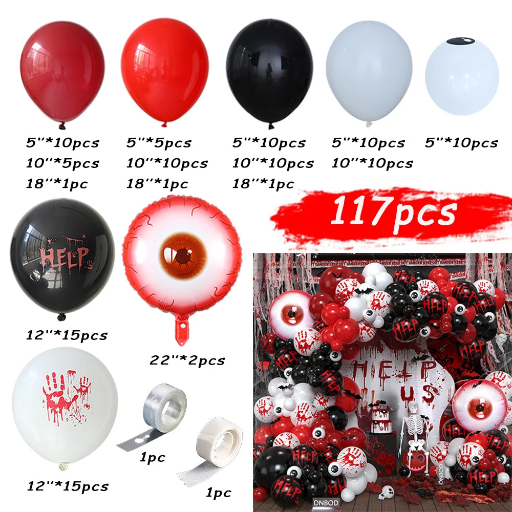 Arche de Ballons d'Halloween Sanglants Yeux et HELP