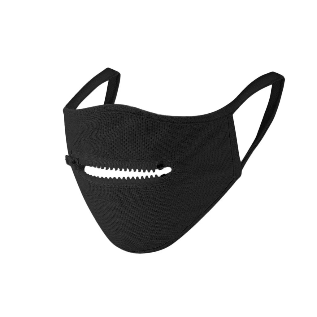 Masque en Maille Noir à Fermeture Éclair