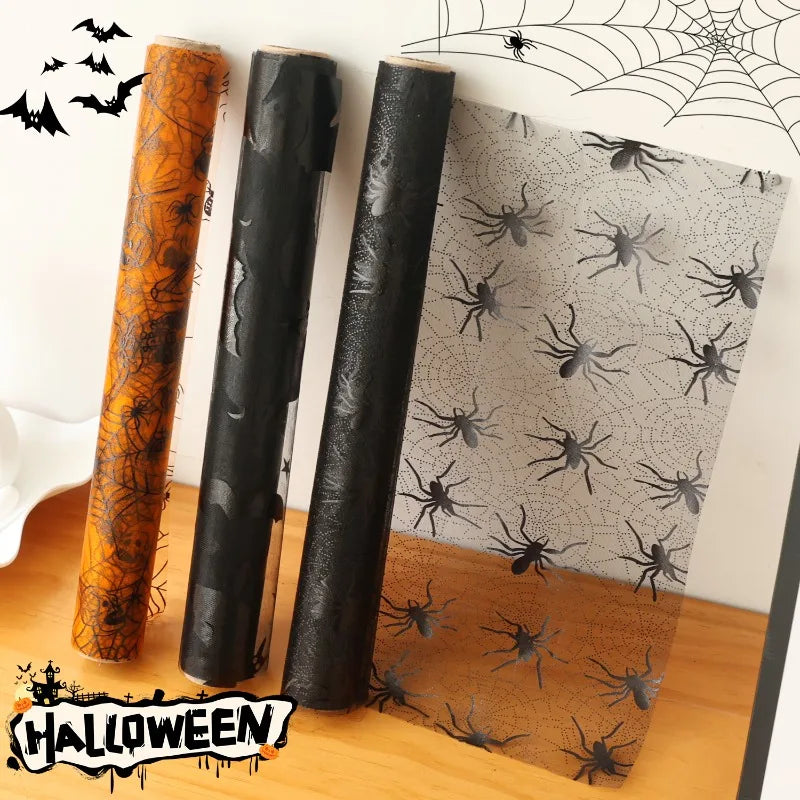 Voile Décoratif en Tulle Halloween Toiles d'Araignée