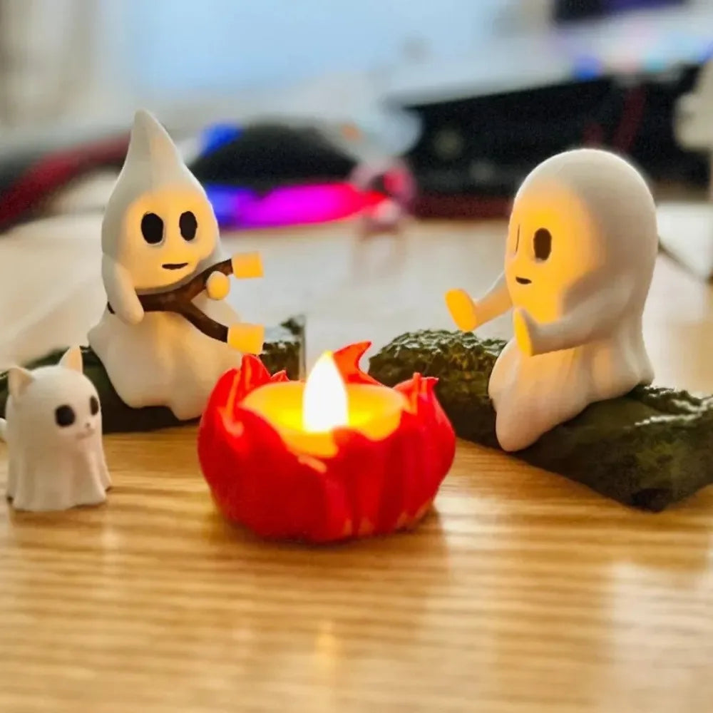 Décoration d'Halloween Fantômes au Feu de Camp LED