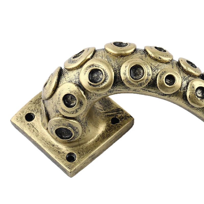 Poignée de Porte en Bronze Antique à Tentacule de Poulpe