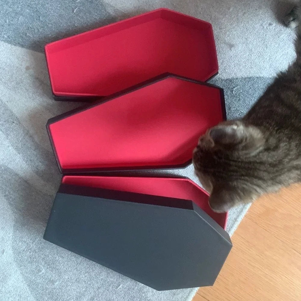Coffret Cadeau Cercueil Noir et Rouge Halloween