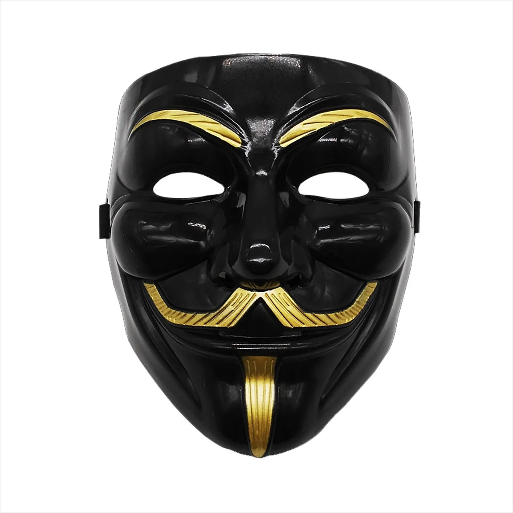 Masque Guy Fawkes Blanc à Moustache et Joues Rouges