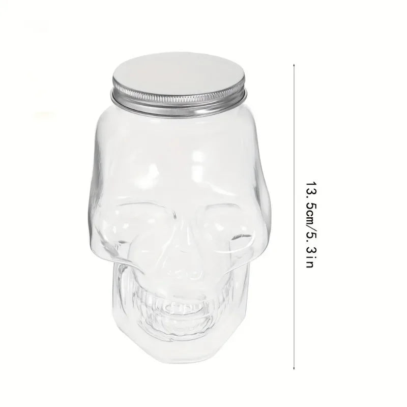 Bocal Tête de Mort en Verre pour Épices