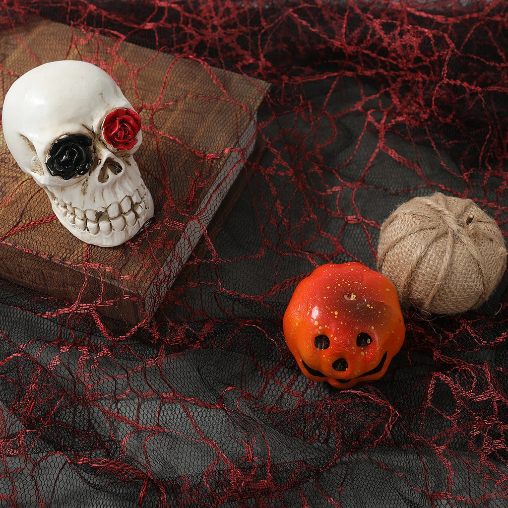 Chemin de Table Noir d'Halloween à Toile d'Araignée