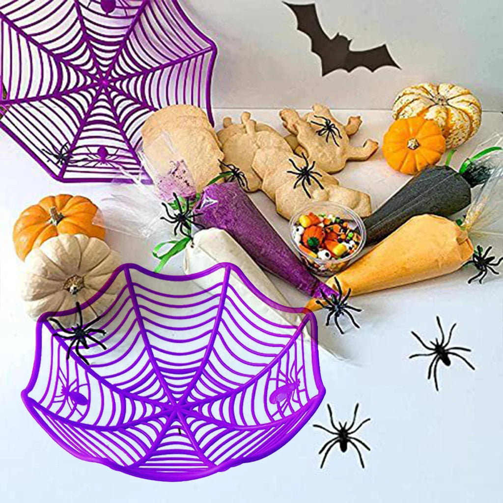 Corbeille à Bonbons Flexible Toile d'Araignée Halloween