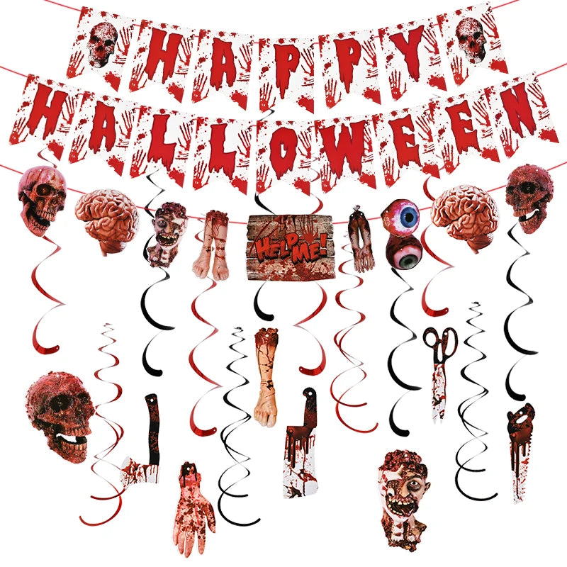 Kit de Décorations d'Halloween Sanglant avec Membres