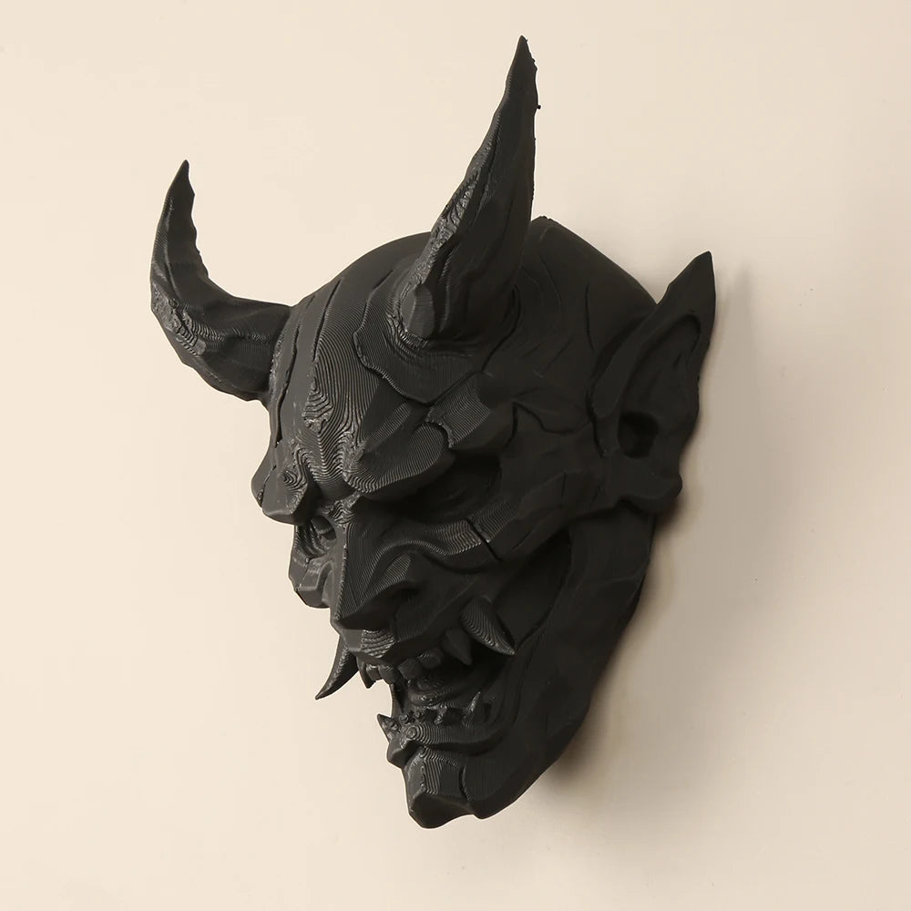 Masque Mural Hannya Noir Mat Décoratif