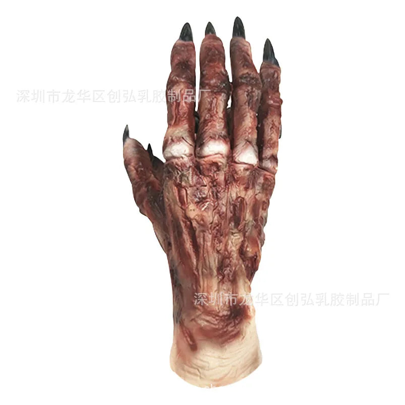 Mains d'Horreur de Zombie en Latex Sanguinolent