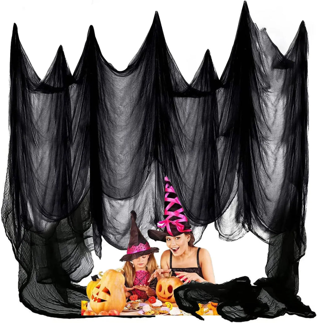 Gaze Noire Déchirée d'Halloween – 12 Pièces