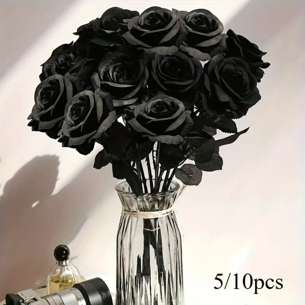 Bouquet de Roses Artificielles Noires Modernes