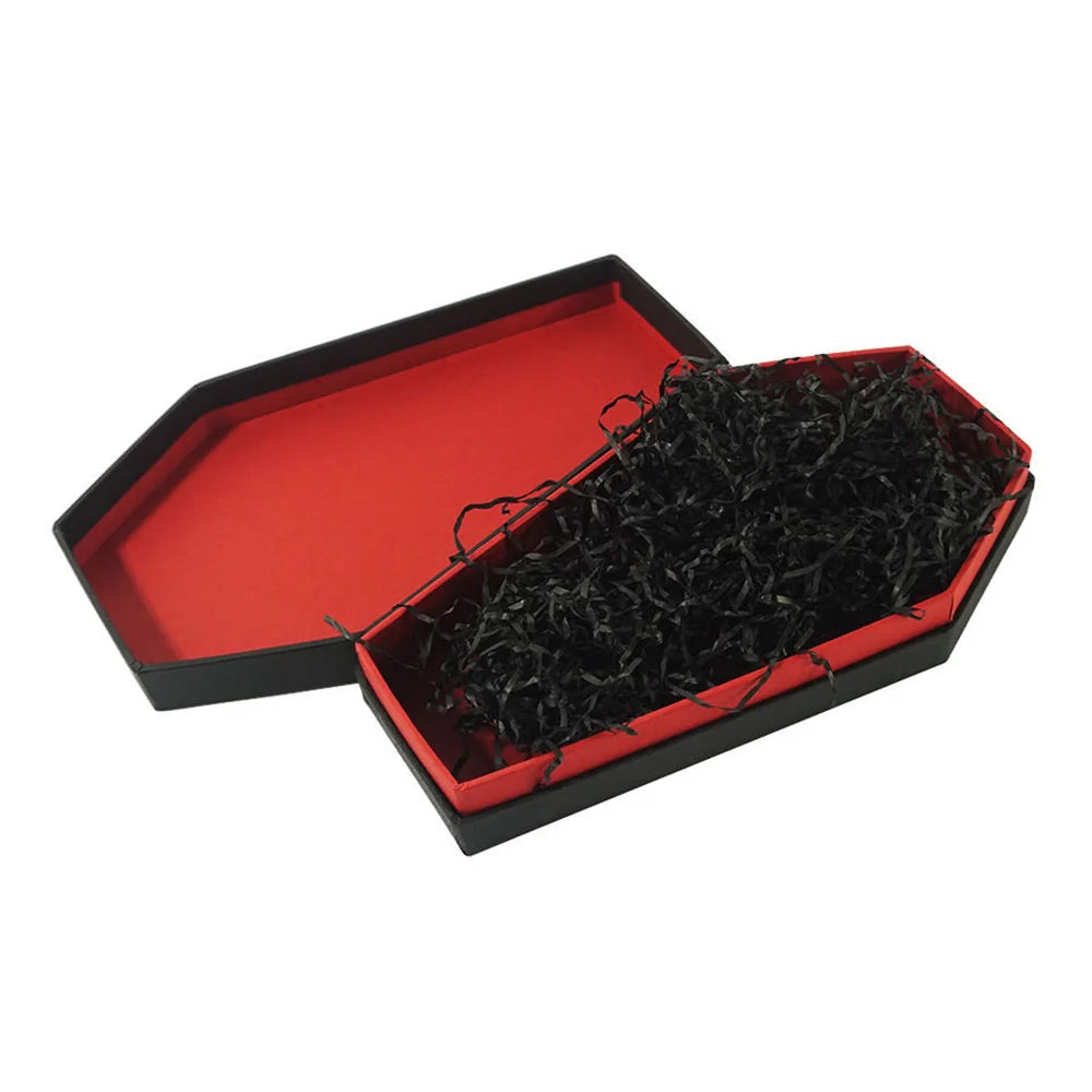 Coffret Cadeau Cercueil Noir et Rouge Halloween