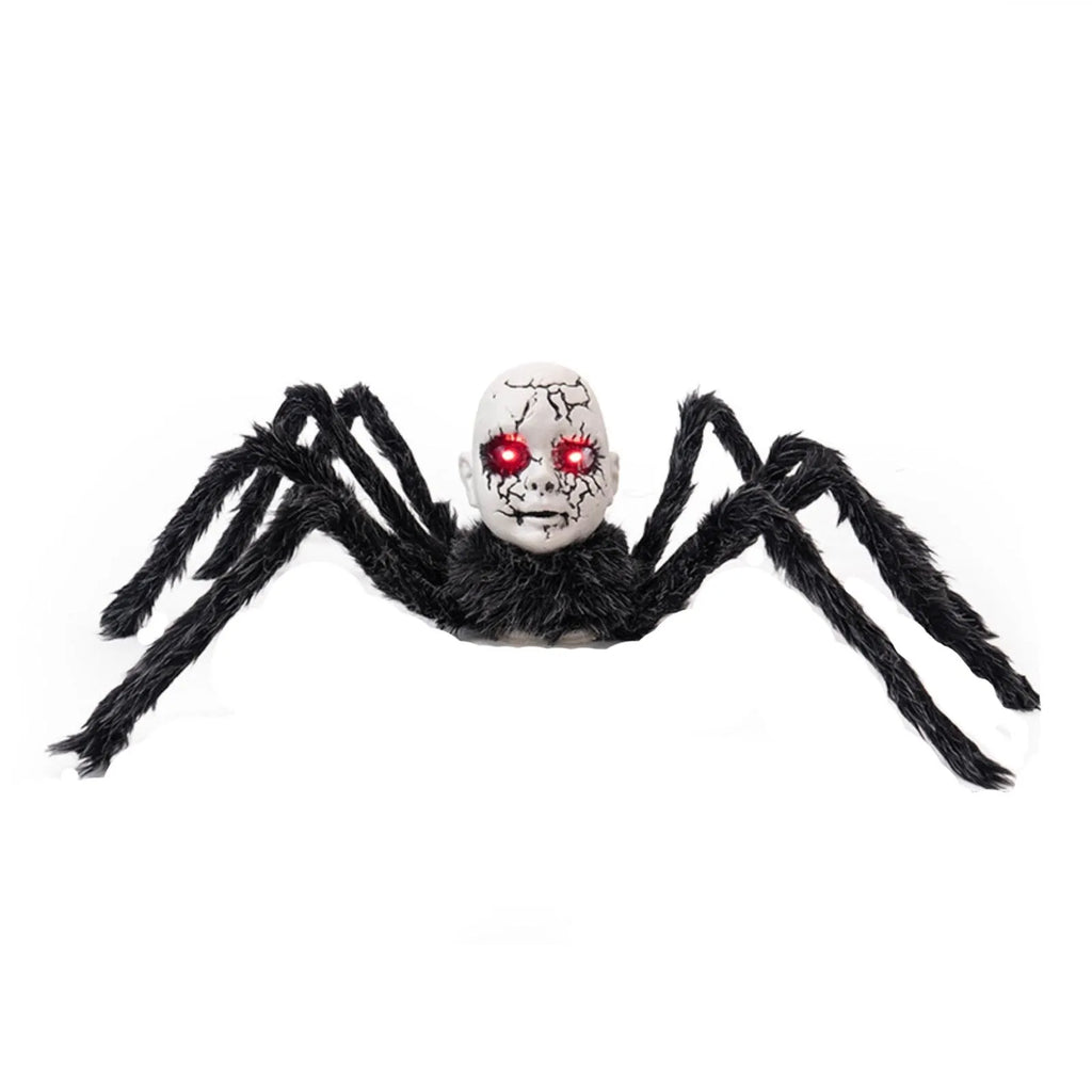 Araignée Géante d'Halloween à Tête de Poupée Fissurée