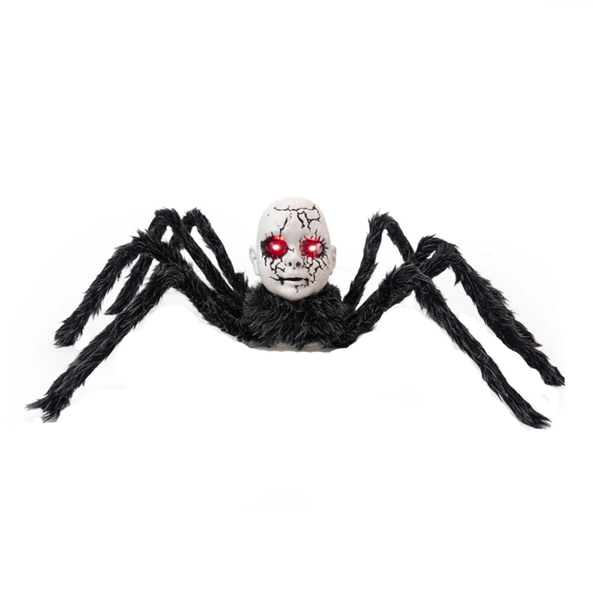 Araignée Géante d'Halloween à Tête de Poupée Fissurée