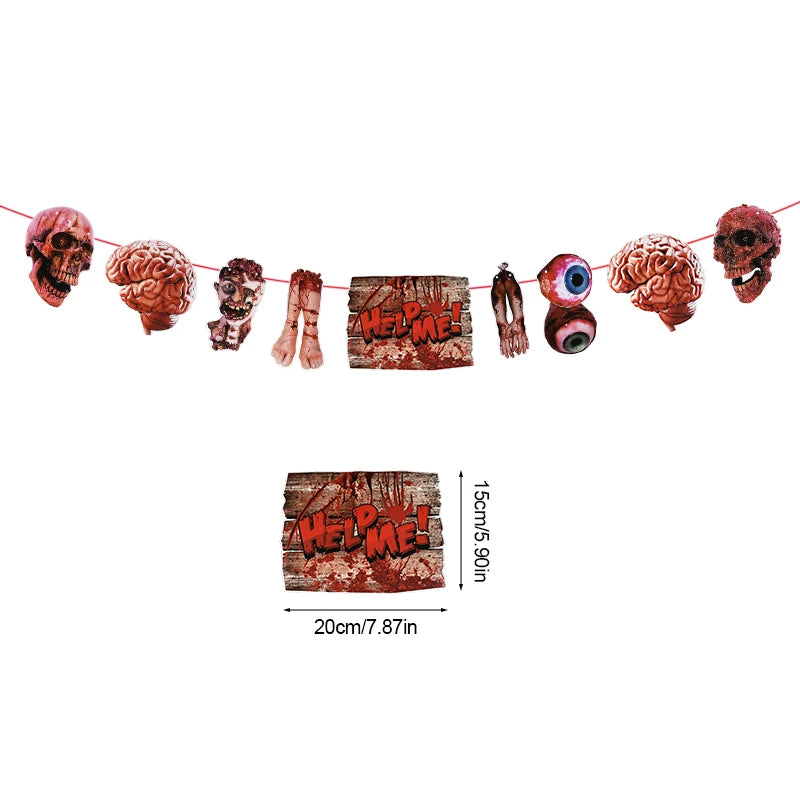Kit de Décorations d'Halloween Sanglant avec Membres