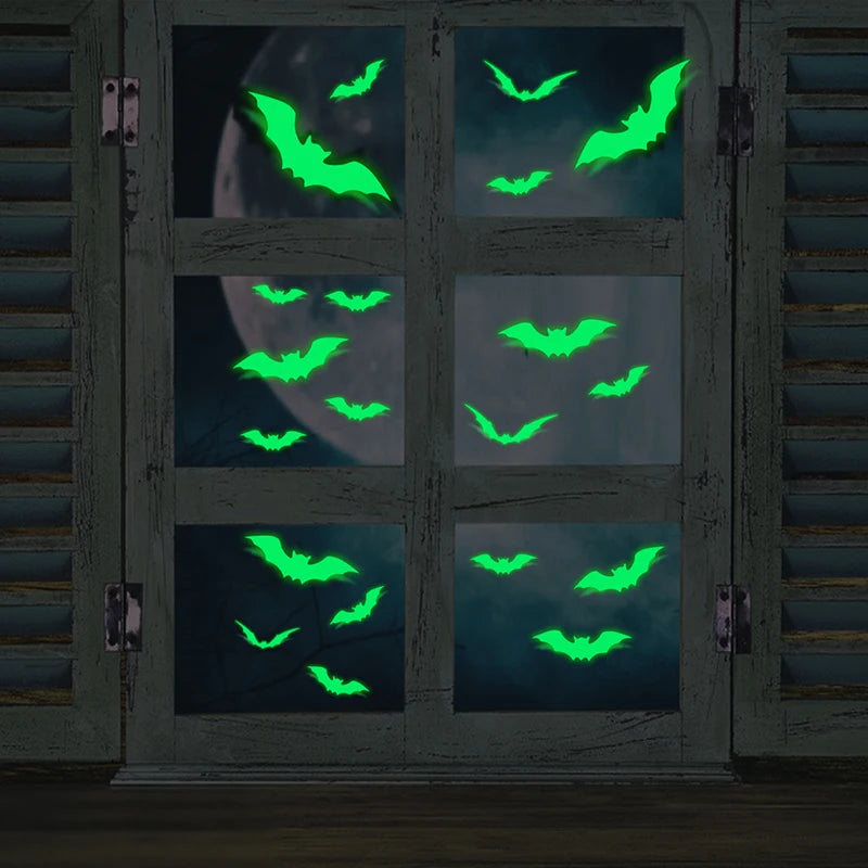 Stickers Muraux Chauves-Souris Vert Néon Halloween