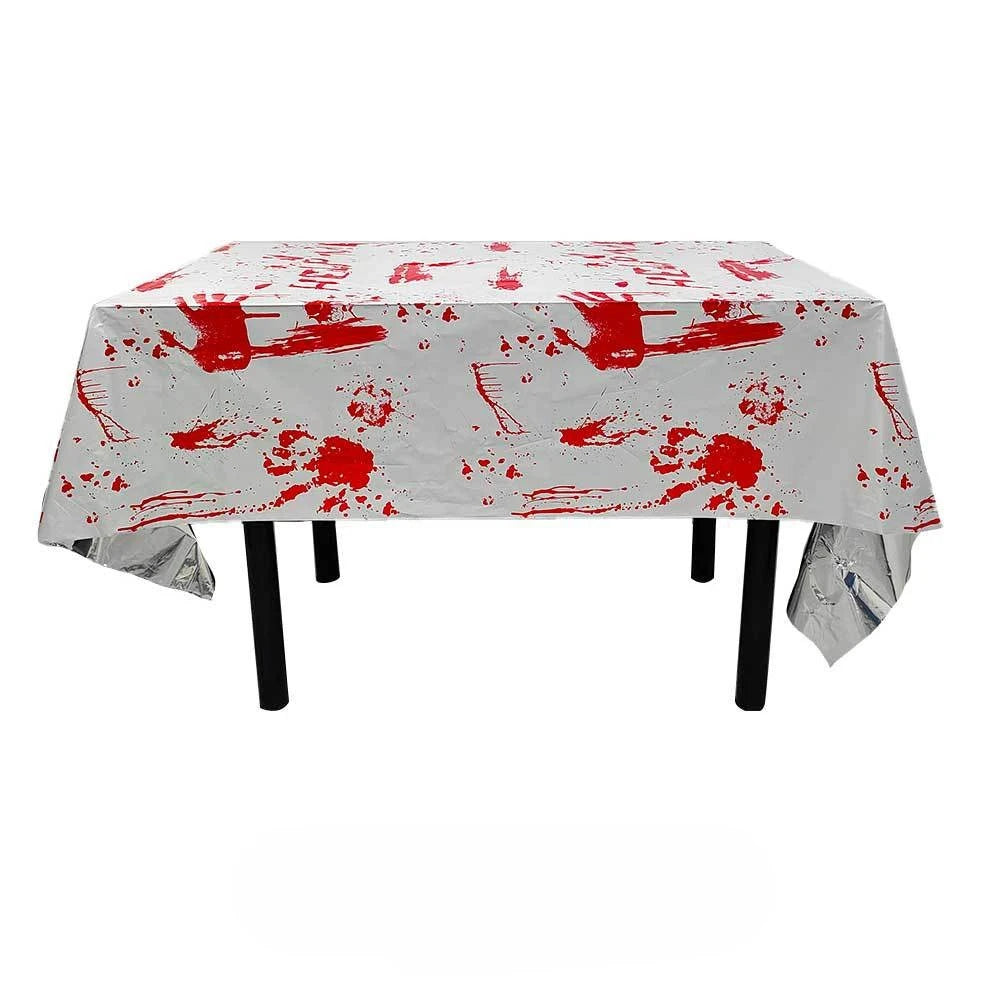 Nappe d'Halloween Blanche et Rouge Sang