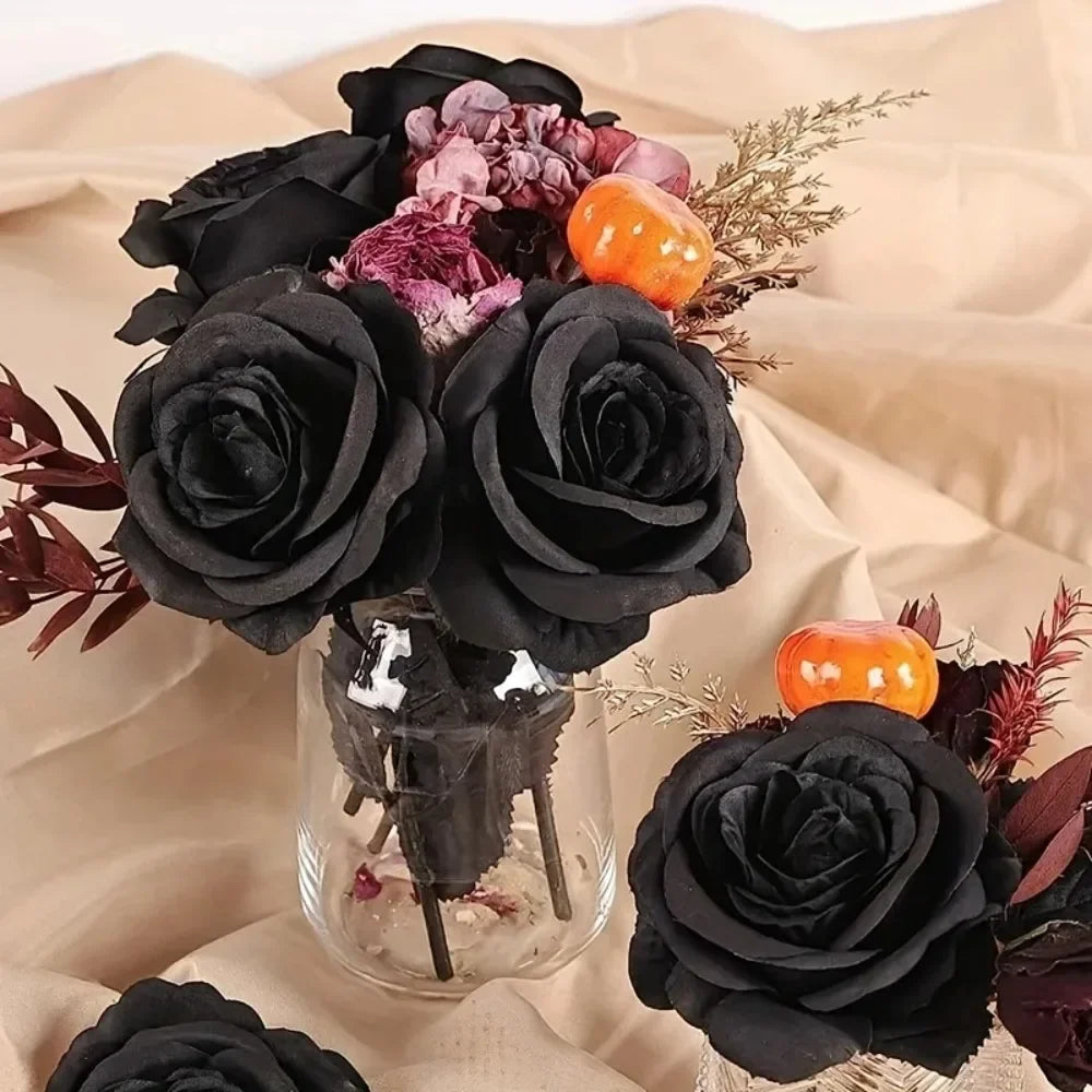Bouquet de Roses Artificielles Noires Modernes