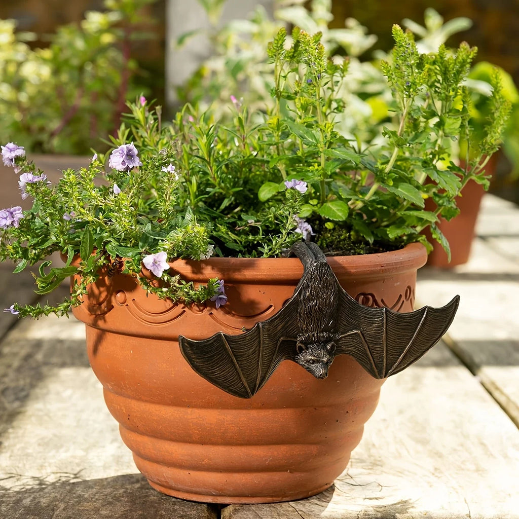Décoration de Pot Chauve-Souris en Bronze Vieilli